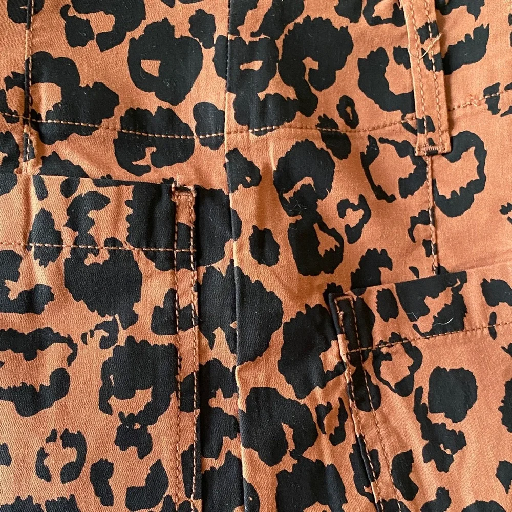 🐆 Anthropologie Maeve Colette Cropped Wide-Leg Animal Print Pants NWOT 28 sz 6 - Picture 10 of 10